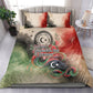 Libya Revolution Day Bedding Set Libyan National Pride Watercolor Flag Waves Floral