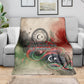 Libya Revolution Day Blanket Libyan National Pride Watercolor Flag Waves Floral