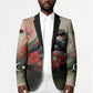 Libya Revolution Day Blazer Libyan National Pride Watercolor Flag Waves Floral