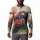 Libya Revolution Day Button Sweatshirt Libyan National Pride Watercolor Flag Waves Floral