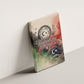 Libya Revolution Day Canvas Wall Art Libyan National Pride Watercolor Flag Waves Floral