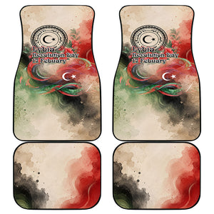 Libya Revolution Day Car Mats Libyan National Pride Watercolor Flag Waves Floral