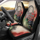Libya Revolution Day Car Seat Cover Libyan National Pride Watercolor Flag Waves Floral