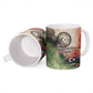 Libya Revolution Day Ceramic Mug Libyan National Pride Watercolor Flag Waves Floral