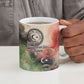 Libya Revolution Day Ceramic Mug Libyan National Pride Watercolor Flag Waves Floral