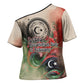 Libya Revolution Day Cross Shoulder Shirt Libyan National Pride Watercolor Flag Waves Floral