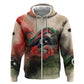 Libya Revolution Day Hoodie Libyan National Pride Watercolor Flag Waves Floral