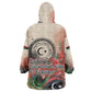 Libya Revolution Day Kid Wearable Blanket Hoodie Libyan National Pride Watercolor Flag Waves Floral