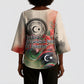 Libya Revolution Day Kimono Sleeve Blouse Libyan National Pride Watercolor Flag Waves Floral