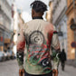 Libya Revolution Day Long Sleeve Button Shirt Libyan National Pride Watercolor Flag Waves Floral
