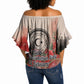 Libya Revolution Day Off Shoulder Wrap Waist Top Libyan National Pride Watercolor Flag Waves Floral