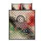 Libya Revolution Day Quilt Bed Set Libyan National Pride Watercolor Flag Waves Floral