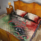 Libya Revolution Day Quilt Bed Set Libyan National Pride Watercolor Flag Waves Floral