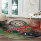 Libya Revolution Day Round Carpet Libyan National Pride Watercolor Flag Waves Floral
