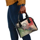 Libya Revolution Day Shoulder Handbag Libyan National Pride Watercolor Flag Waves Floral