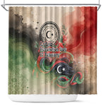 Libya Revolution Day Shower Curtain Libyan National Pride Watercolor Flag Waves Floral