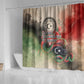 Libya Revolution Day Shower Curtain Libyan National Pride Watercolor Flag Waves Floral