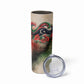 Libya Revolution Day Skinny Tumbler Libyan National Pride Watercolor Flag Waves Floral