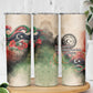 Libya Revolution Day Skinny Tumbler Libyan National Pride Watercolor Flag Waves Floral