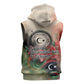 Libya Revolution Day Sleeveless Zip Hoodie Libyan National Pride Watercolor Flag Waves Floral