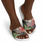 Libya Revolution Day Slide Sandals Libyan National Pride Watercolor Flag Waves Floral
