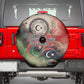 Libya Revolution Day Spare Tire Cover Libyan National Pride Watercolor Flag Waves Floral