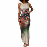 Libya Revolution Day Tank Maxi Dress Libyan National Pride Watercolor Flag Waves Floral