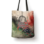 Libya Revolution Day Tote Bag Libyan National Pride Watercolor Flag Waves Floral