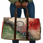 Libya Revolution Day Travel Bag Libyan National Pride Watercolor Flag Waves Floral
