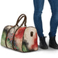 Libya Revolution Day Travel Bag Libyan National Pride Watercolor Flag Waves Floral