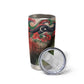 Libya Revolution Day Tumbler Cup Libyan National Pride Watercolor Flag Waves Floral