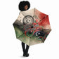 Libya Revolution Day Umbrella Libyan National Pride Watercolor Flag Waves Floral