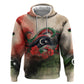 Libya Revolution Day Zip Hoodie Libyan National Pride Watercolor Flag Waves Floral