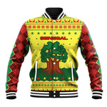 Senegal Christmas Baseball Jacket Baobab Tree and National Coat of Arms Motif - African Pride
