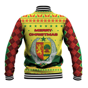 Senegal Christmas Baseball Jacket Baobab Tree and National Coat of Arms Motif - African Pride