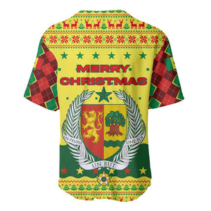 Senegal Christmas Baseball Jersey Baobab Tree and National Coat of Arms Motif - African Pride