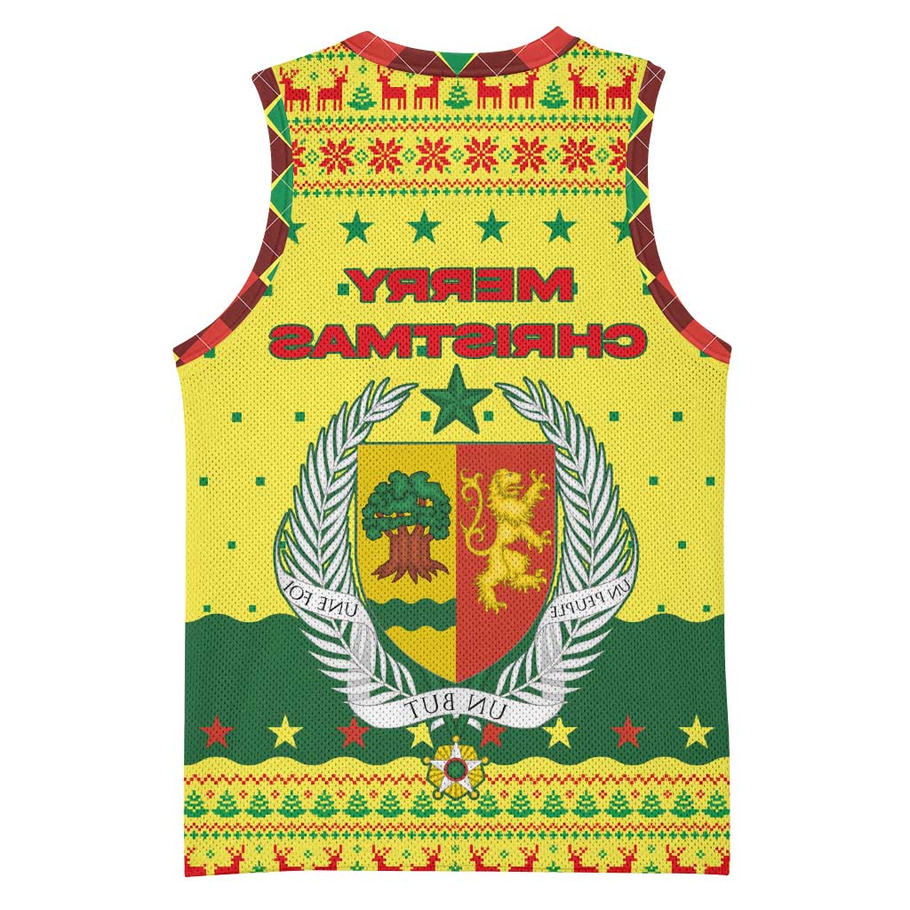 Senegal Christmas Basketball Jersey Baobab Tree and National Coat of Arms Motif - African Pride