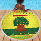 Senegal Christmas Beach Blanket Baobab Tree and National Coat of Arms Motif - African Pride