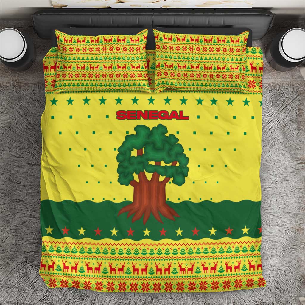 Senegal Christmas Bedding Set Baobab Tree and National Coat of Arms Motif - African Pride