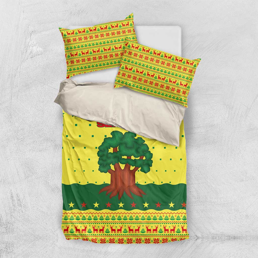 Senegal Christmas Bedding Set Baobab Tree and National Coat of Arms Motif - African Pride