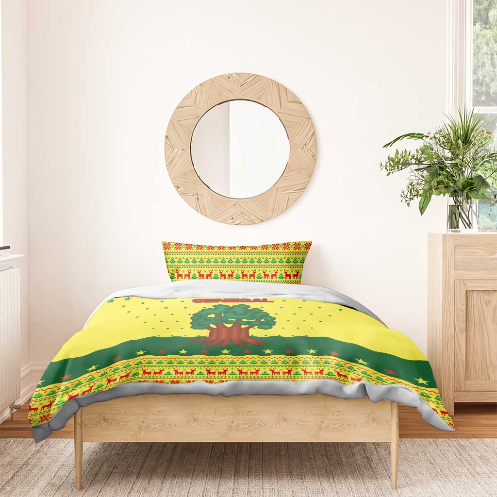 Senegal Christmas Bedding Set Baobab Tree and National Coat of Arms Motif - African Pride