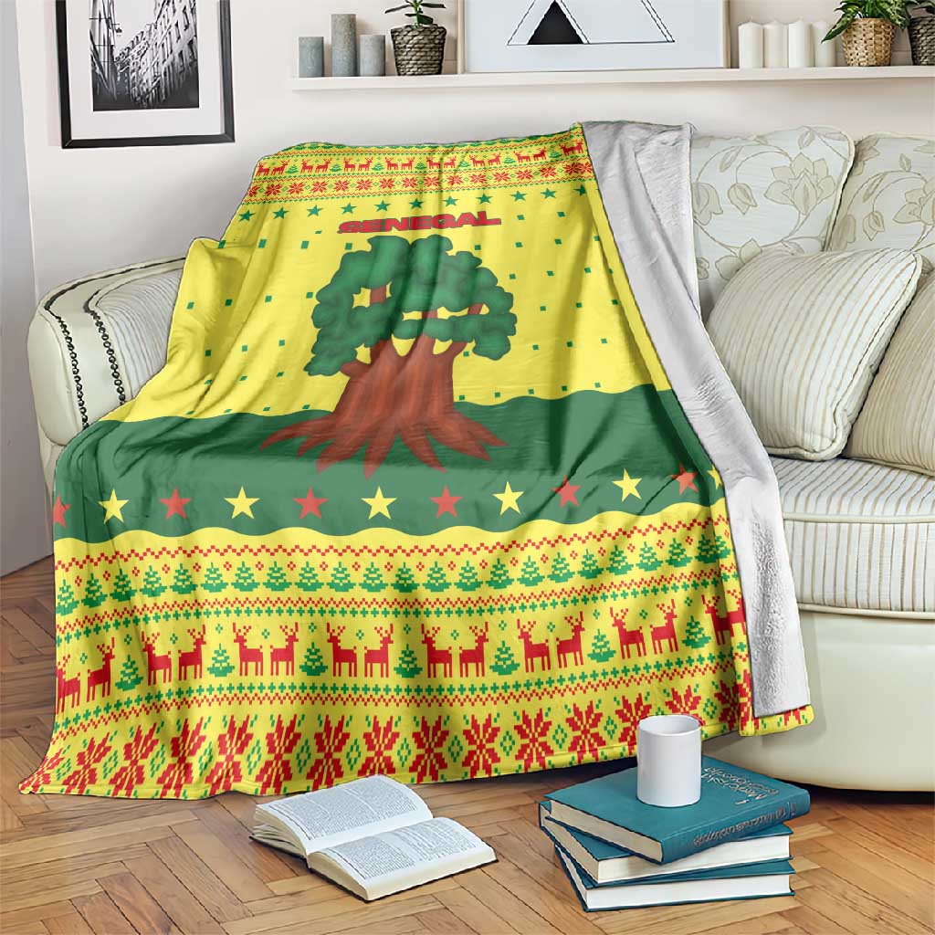 Senegal Christmas Blanket Baobab Tree and National Coat of Arms Motif - African Pride