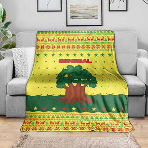 Senegal Christmas Blanket Baobab Tree and National Coat of Arms Motif - African Pride