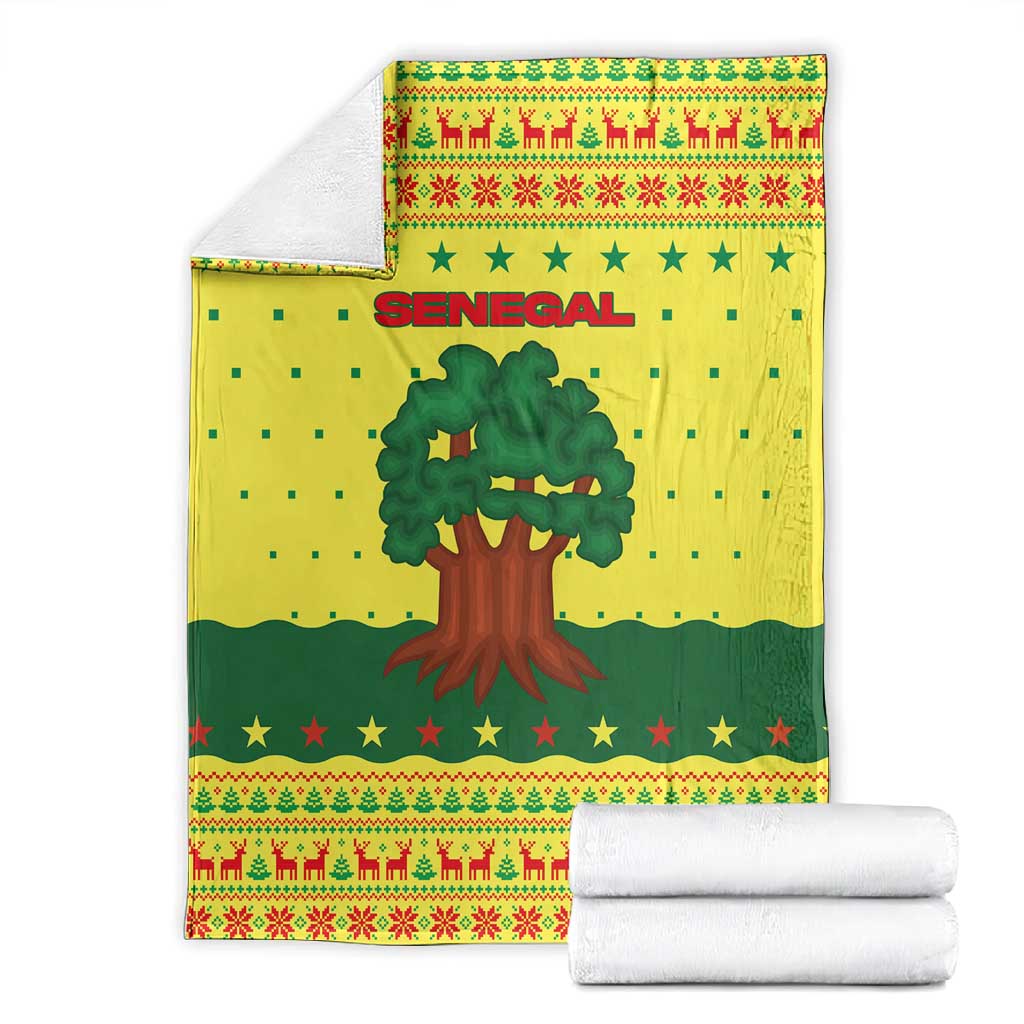 Senegal Christmas Blanket Baobab Tree and National Coat of Arms Motif - African Pride