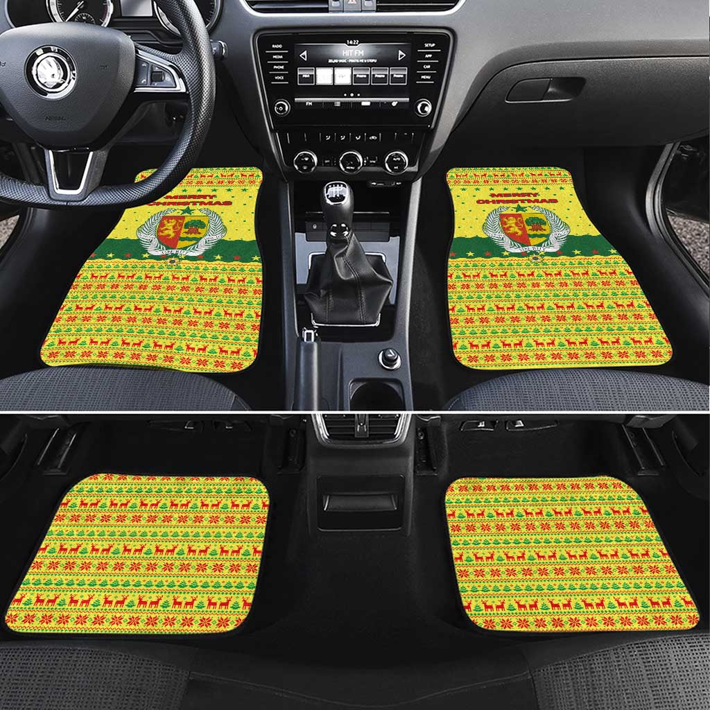 Senegal Christmas Car Mats Baobab Tree and National Coat of Arms Motif - African Pride