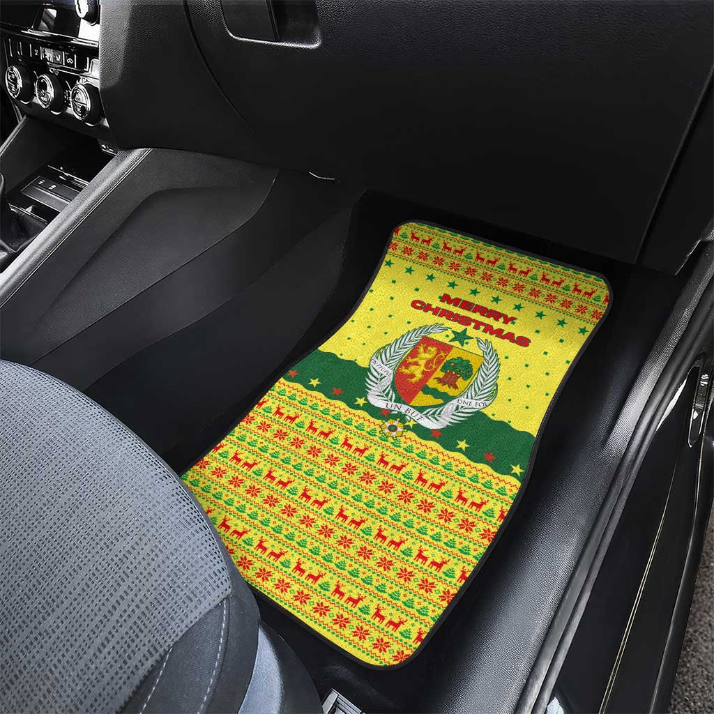 Senegal Christmas Car Mats Baobab Tree and National Coat of Arms Motif - African Pride
