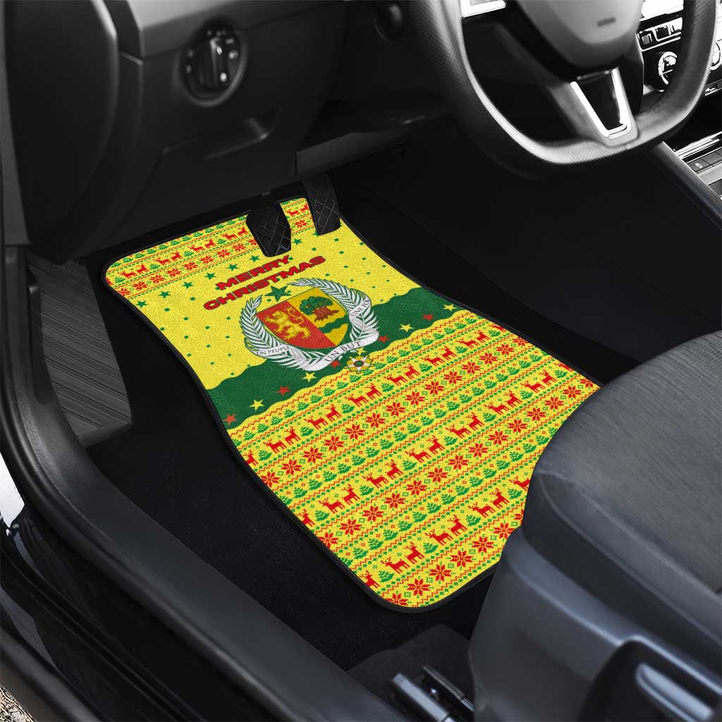 Senegal Christmas Car Mats Baobab Tree and National Coat of Arms Motif - African Pride