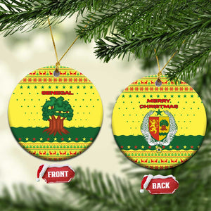Senegal Christmas Ceramic Ornament Baobab Tree and National Coat of Arms Motif - African Pride