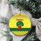 Senegal Christmas Ceramic Ornament Baobab Tree and National Coat of Arms Motif - African Pride