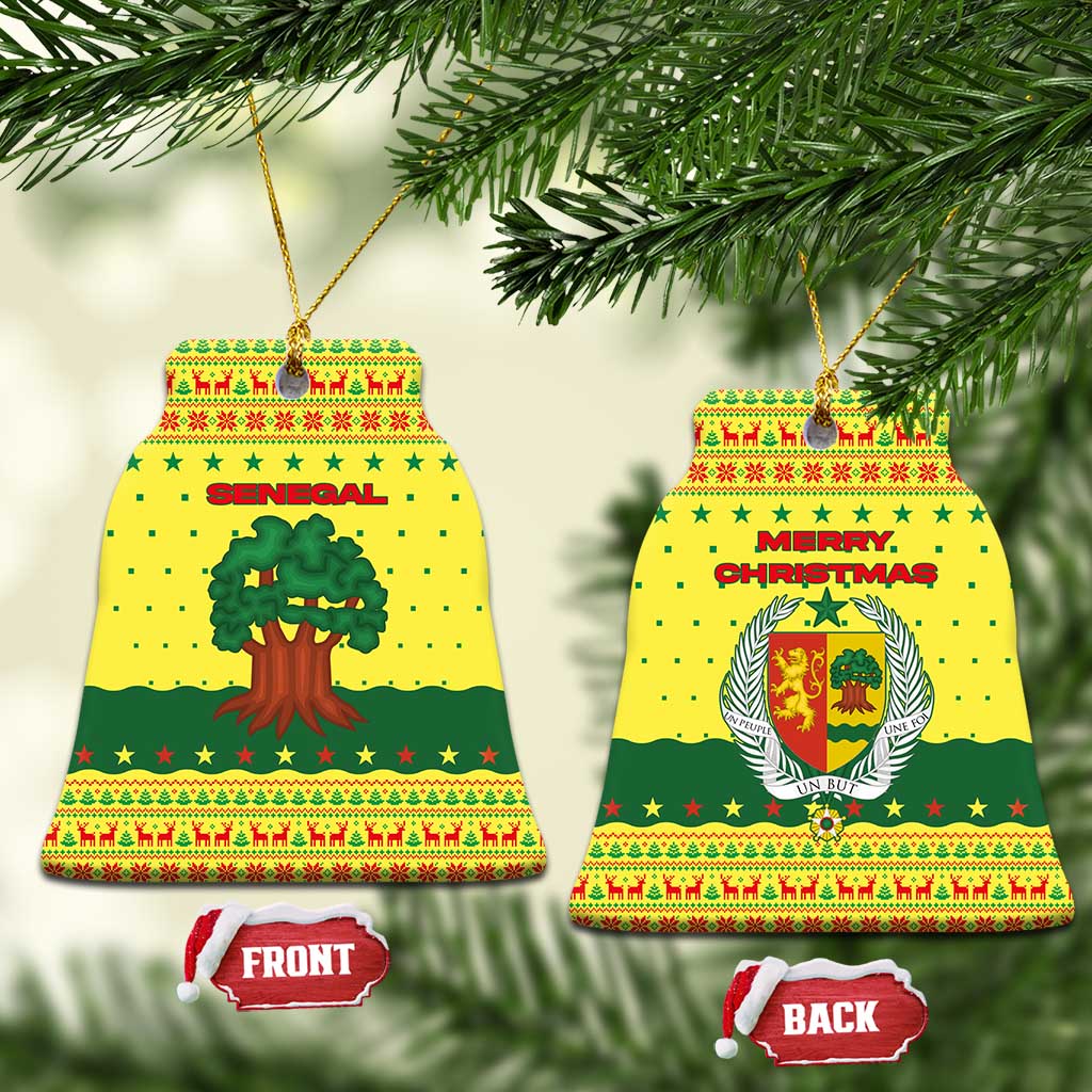 Senegal Christmas Ceramic Ornament Baobab Tree and National Coat of Arms Motif - African Pride